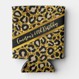 Golden Glitzer Leopard Girly Cheetah Chic Geburtst Dosenkühler