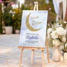 Golden Glitzer Moon Babydusche