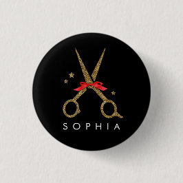 Golden Glitzer Scherbe - Haarstylistin NAME Button