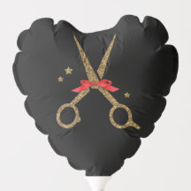 Golden Glitzer Schere CUSTOM Herzballon