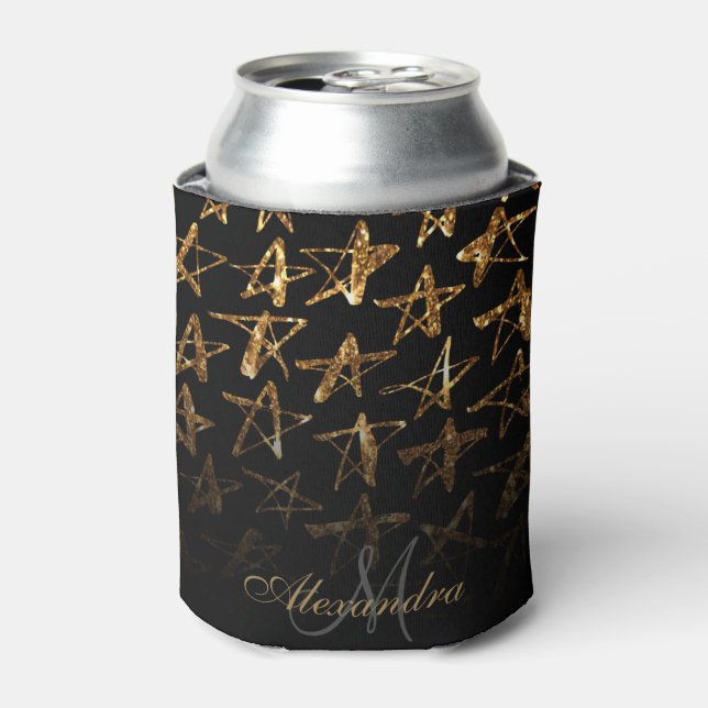 Golden Glitzer Stars Dosenkühler (Kanne Vorderseite)