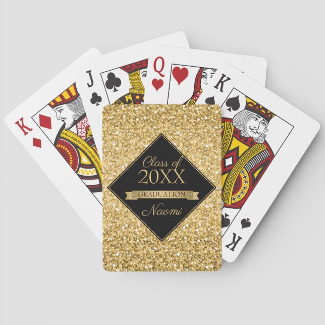 Golden Glitzer und Black Squares Spielkarten (Rückseite)