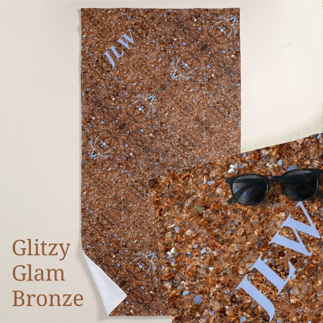 Golden Glitzy Glam Bronze Strandtuch (Von Creator hochgeladen)