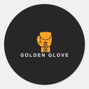 Golden-Gloves-Boxmotiviation Runder Aufkleber