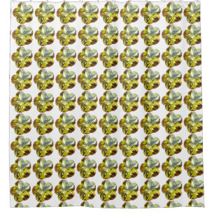 Golden Glow - Gelbes Gemstone Blume Design Duschvorhang