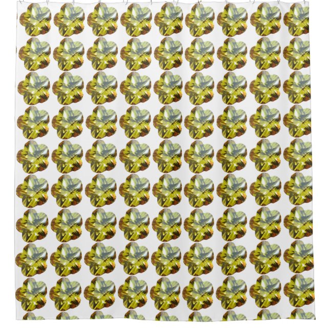 Golden Glow - Gelbes Gemstone Blume Design Duschvorhang (Vorderseite)