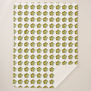 Golden Glow - Gelbes Gemstone Blume Design Sherpadecke