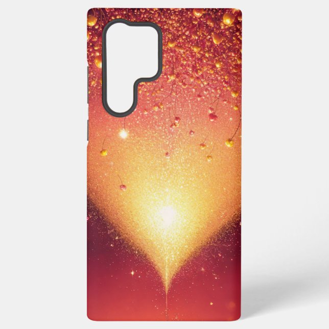 Golden Glow & Heart Romantic Phone Case Samsung Galaxy Hülle (Rückseite)