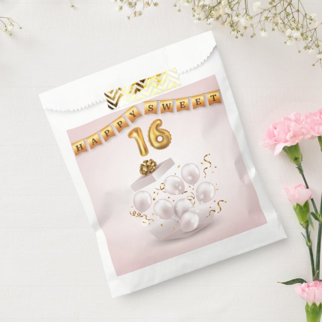 Golden Glow  Sweet 16 Balloons  Geschenktütchen (Versiegelt)