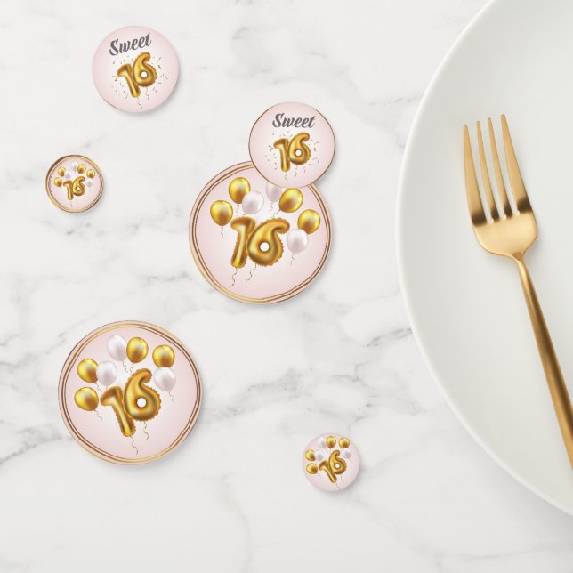Golden Glow Sweet 16 Balloons  Konfetti (Gruppe)