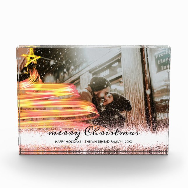 Golden Glow Tree Star Glitzer Foto (Vorderseite)