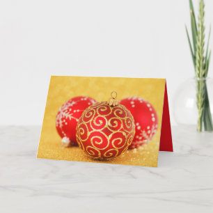 Golden Glow Weihnachts Grußkarte gefaltet Dankeskarte