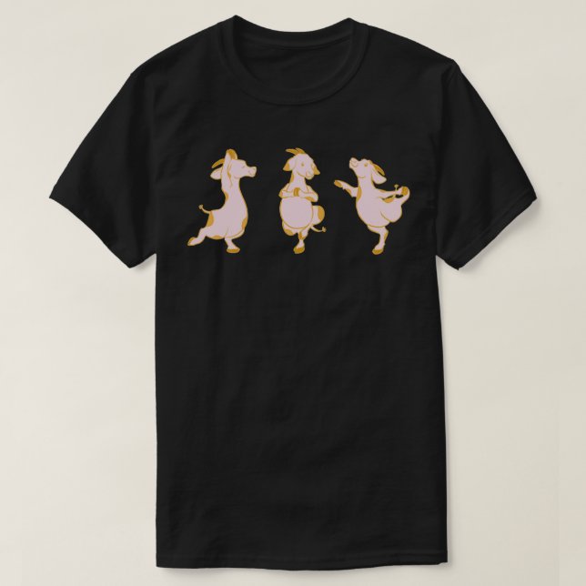 Golden Goat Yoga bei Sonnenaufgang T-Shirt (Design vorne)