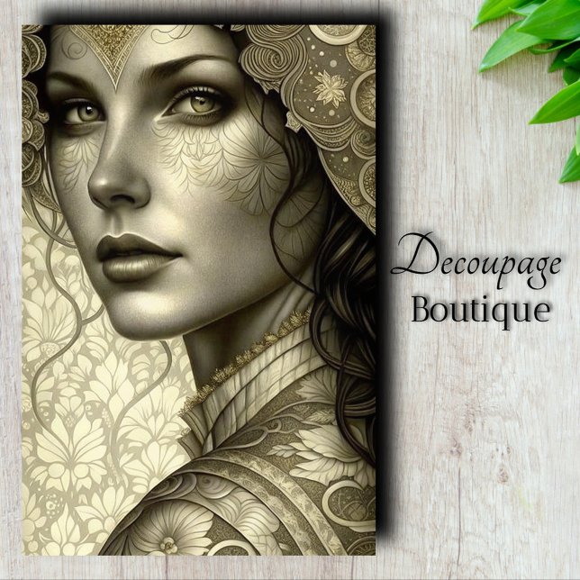 Golden Goddess Art Decoupage Seidenpapier (Golden Goddess Art Decoupage Tissue Paper)