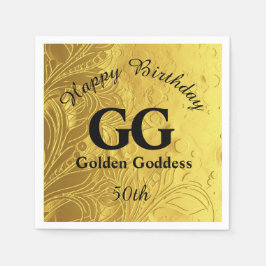 Golden Goddess feiert Happy 50. Geburtstagsparty Serviette