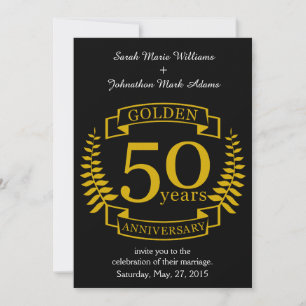 GOLDEN Golden 50 Years Wedding Anniversary 50 Einladung