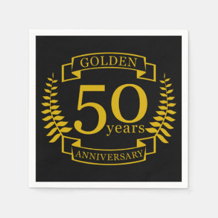 GOLDEN Golden 50 Years Wedding Anniversary 50 Serviette