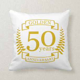 GOLDEN Golden 50 Years Wedding Jubiläum 50 Kissen