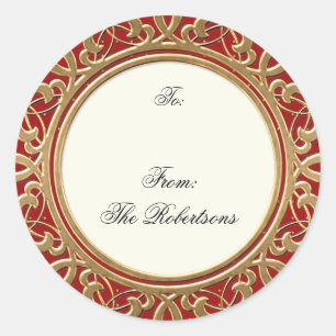 Golden Golden Swirl Elegantes Weihnachtsgeschenk T Runder Aufkleber