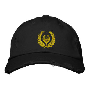 Golden Golf Achievement Laurel Wreath Emblem Bestickte Baseballkappe