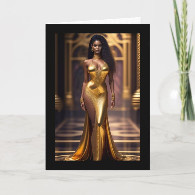 Golden Gown Goddess Carte de remerciements de cart (Devant)