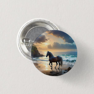 Golden Grace: Ein Palomino Pferd am Sonnenuntergan Button
