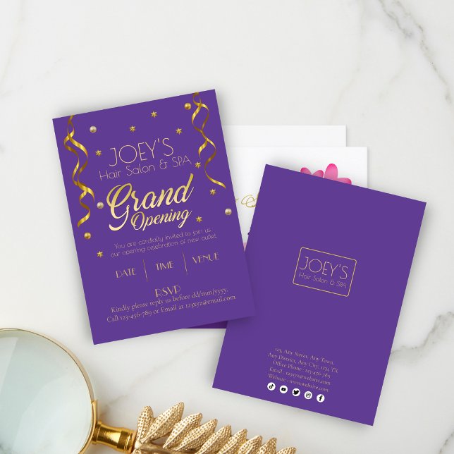 Golden Grand Opening Business UAWG Einladungskarte (Von Creator hochgeladen)