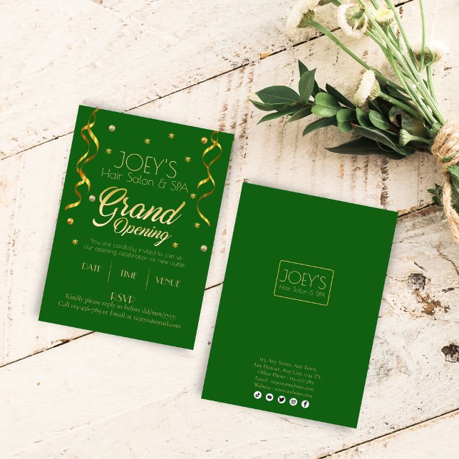 Golden Grand Opening Business UAWG Einladungskarte (Von Creator hochgeladen)