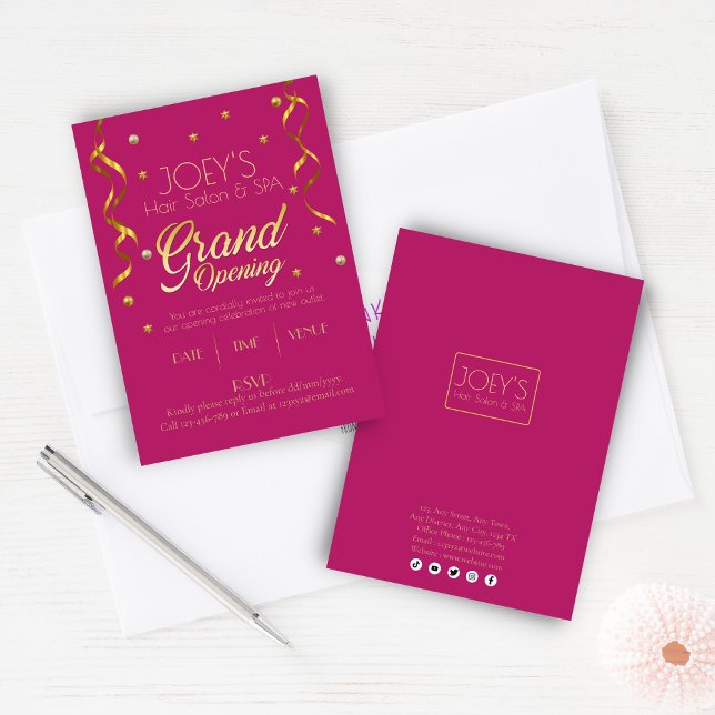 Golden Grand Opening Business UAWG Einladungskarte (Von Creator hochgeladen)