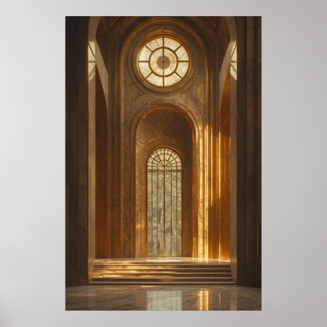 Golden Grandeur: Ein majestätischer Hallway Poster (Vorne)