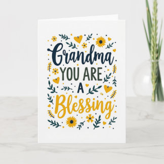 Golden Grandma Thanks Card Karte