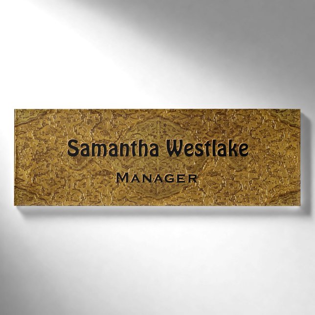 Golden "graved" namenschild (Vorderseite)