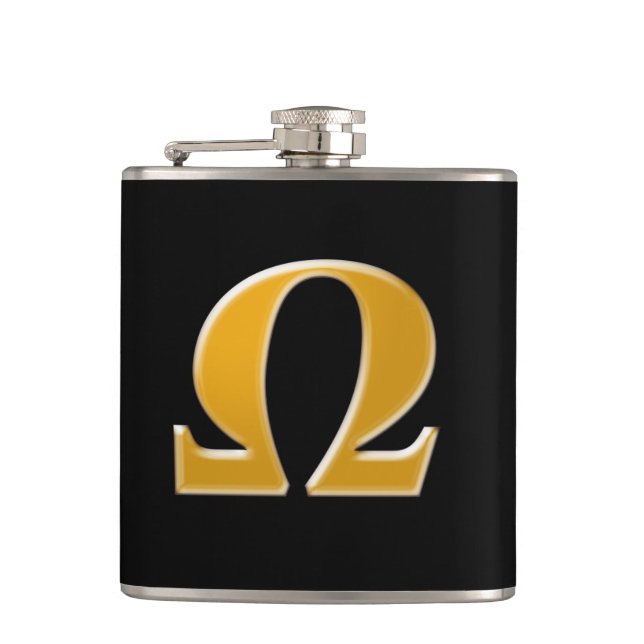 Golden Greece Omega - Symbol des Widerstands Flachmann (Vorderseite)