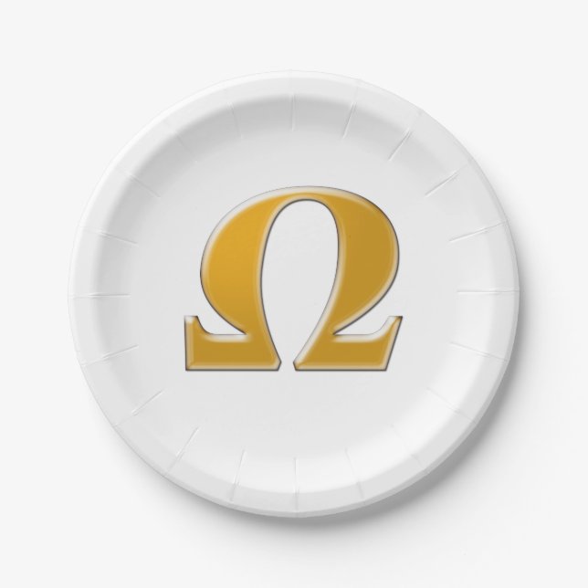 Golden Greece Omega - Symbol des Widerstands Pappteller (Vorderseite)