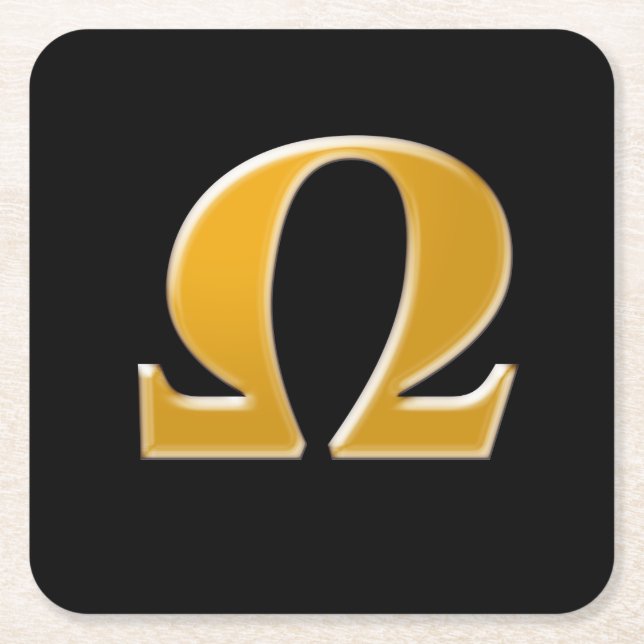 Golden Greece Omega - Symbol des Widerstands Rechteckiger Pappuntersetzer (Vorderseite)