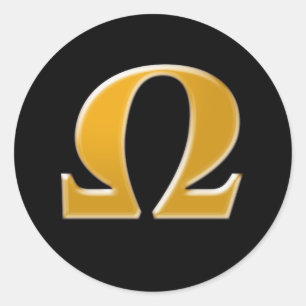 Golden Greece Omega - Symbol des Widerstands Runder Aufkleber