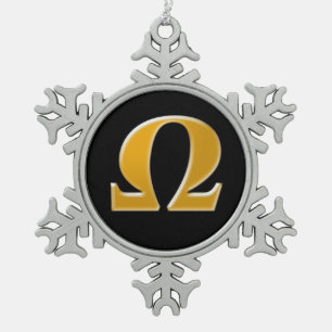 Golden Greece Omega - Symbol des Widerstands Schneeflocken Zinn-Ornament