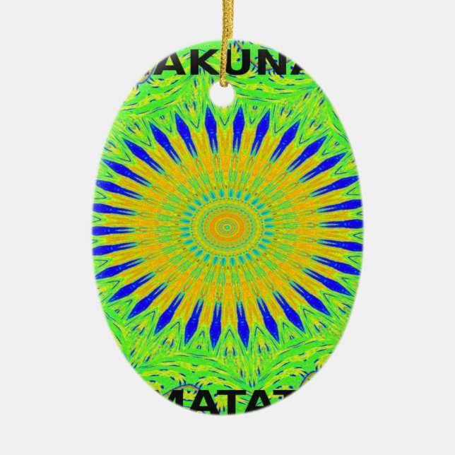 Golden Green African Traditional Fabric Colors Keramikornament (Vorne)