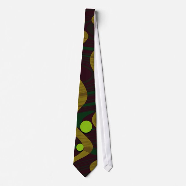 Golden Green Dot Wave Krawatte (Vorderseite)