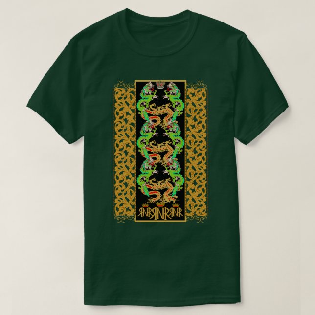 Golden Green Dragon RNR T - Shirt (Design vorne)