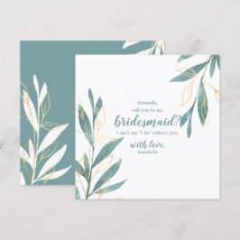 Golden Green Floral wirst du meine Bridesmaid sein Einladung