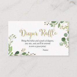 Golden Greenery Baby Duwer Diaper Raffle Begleitkarte