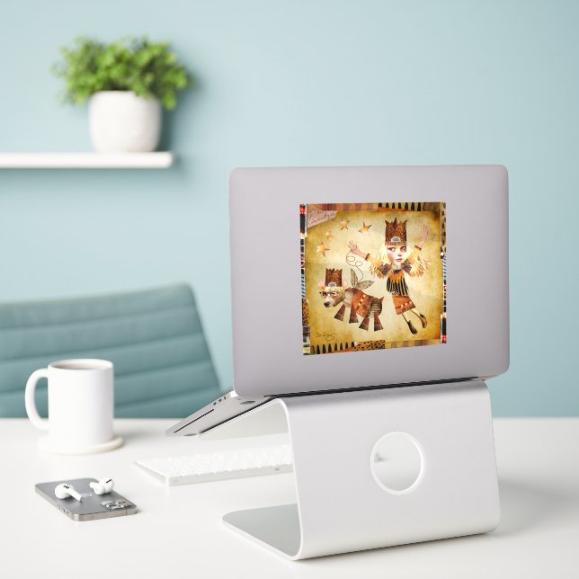 Golden Greta et ses stickers Grizzly Art (Ordinateur portable sur le bureau)