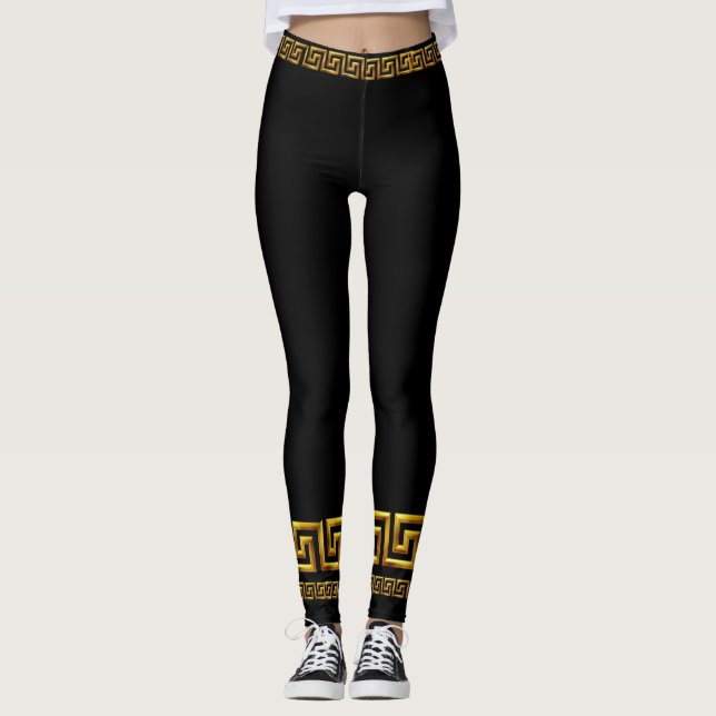 Golden griechisch wichtige athletische Leggings (Vorderseite)