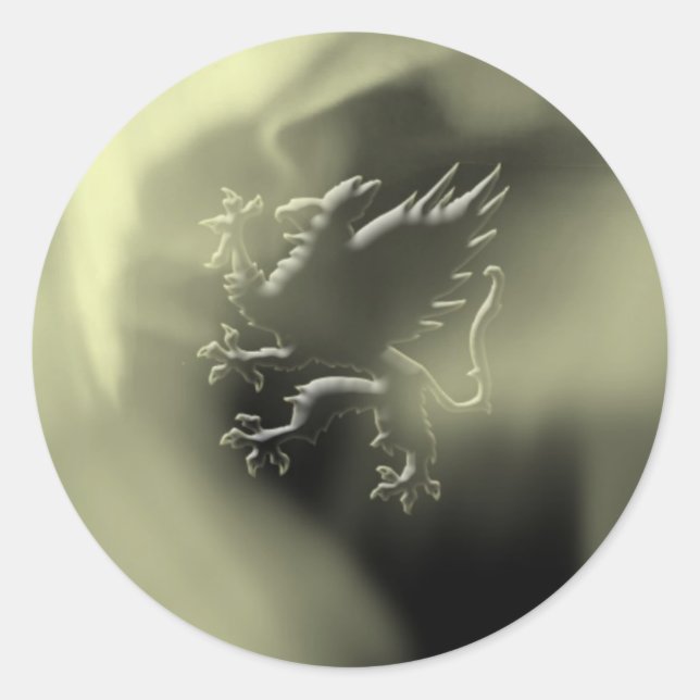 Golden griffin runder aufkleber (Vorderseite)
