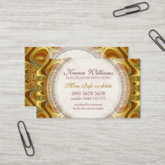 Golden Groovy Waves Business Card Visitenkarte