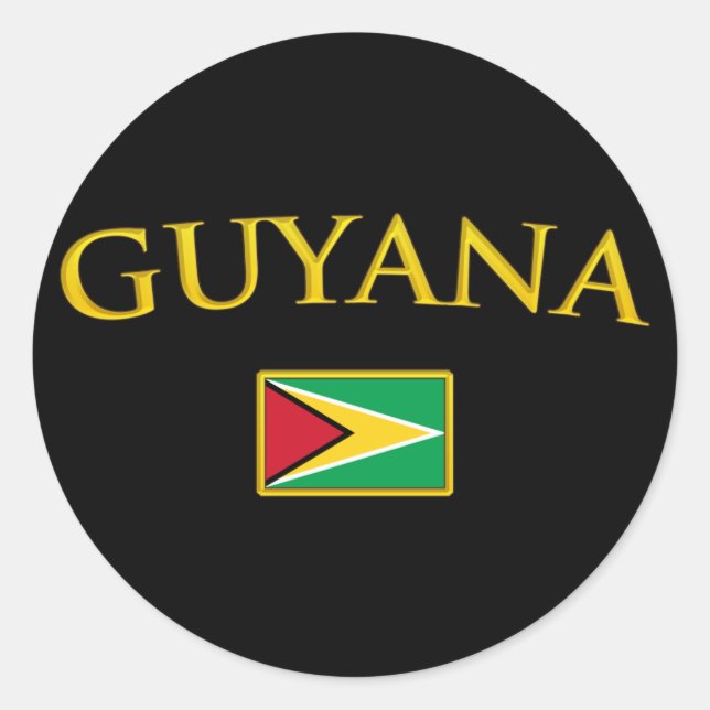 Golden Guyana Runder Aufkleber (Vorderseite)