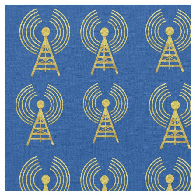 Golden Ham Radio Transmitter Fabric Stoff (Nahaufnahme)