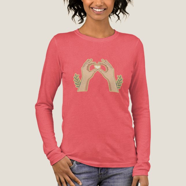Golden Hands Heart – Cute Family-Friendly Cartoon  Tri-Blend Shirt (Vorderseite)