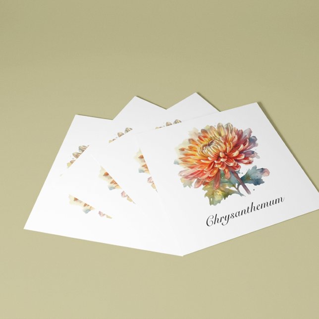 Golden Harvest Chrysanthemum, Brauch Quadratische Visitenkarte (Von Creator hochgeladen)